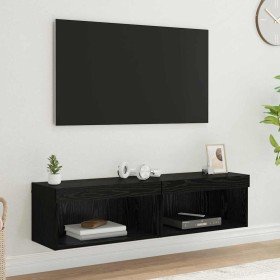 Muebles para TV 2 pcs Roble Negro 60 x 30 x 30 cm en Muebles TV | Comprar online en Foro24