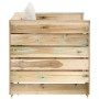 Muebles de jardín 2 pzas con cojines madera impregnada verde