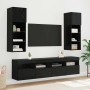Gabinetes de pared para TV 2 pcs Roble Negro 40 x 30 x 40 cm