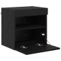 Gabinetes de pared para TV 2 pcs Roble Negro 40 x 30 x 40 cm