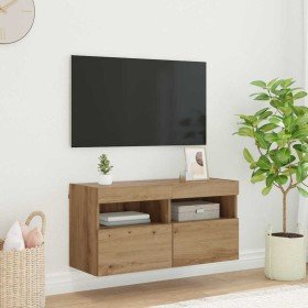 Mueble de TV Montado en la Pared Roble artesanal en Muebles TV | Comprar online en Foro24