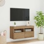 Mueble de TV Montado en la Pared Roble artesanal