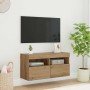 Mueble de TV Montado en la Pared Roble artesanal en Muebles TV | Comprar online en Foro24