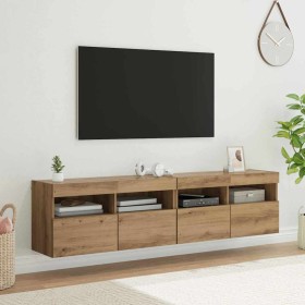 Gabinetes de pared para TV 2 pcs Roble artesanal