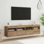 Gabinetes de pared para TV 2 pcs Roble artesanal