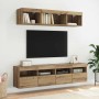 Gabinetes de pared para TV 2 pcs Roble artesanal