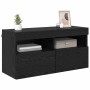 Mueble de TV Montado en la Pared Roble Negro 80 x 30 x 40 cm
