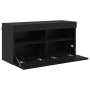Mueble de TV Montado en la Pared Roble Negro 80 x 30 x 40 cm