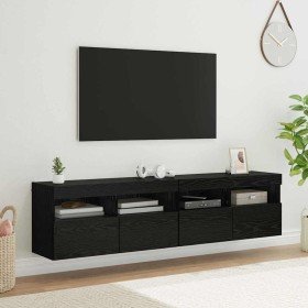 Gabinetes de pared para TV 2 pcs Roble Negro 80 x 30 x 40 cm en Muebles TV | Comprar online en Foro24