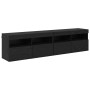 Gabinetes de pared para TV 2 pcs Roble Negro 80 x 30 x 40 cm en Muebles TV | Comprar online en Foro24