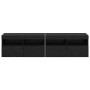 Gabinetes de pared para TV 2 pcs Roble Negro 80 x 30 x 40 cm en Muebles TV | Comprar online en Foro24