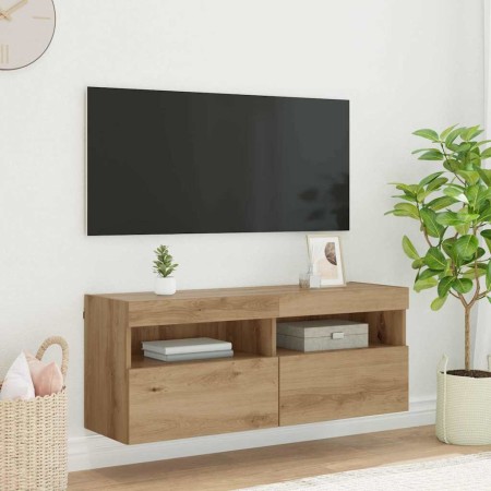 Mueble de TV Montado en la Pared Roble artesanal