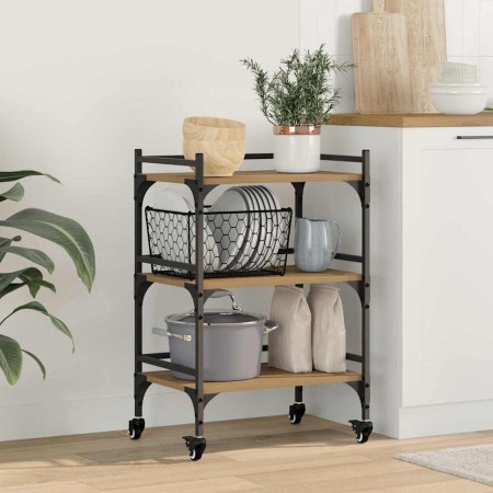 Carro de Cocina Roble artesanal 50 x 35 x 75.5 cm en Carros e islas | Comprar online en Foro24