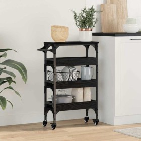 Carro de Cocina Roble Negro 53 x 20 x 76 cm en Carros e islas | Comprar online en Foro24