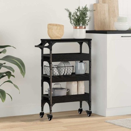 Carro de Cocina Roble Negro 53 x 20 x 76 cm en Carros e islas | Comprar online en Foro24