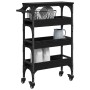 Carro de Cocina Roble Negro 53 x 20 x 76 cm en Carros e islas | Comprar online en Foro24