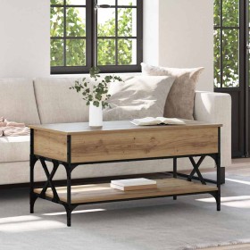 Mesa de Café Roble artesanal 100 x 50 x 50 cm en Mesitas de noche | Comprar online en Foro24