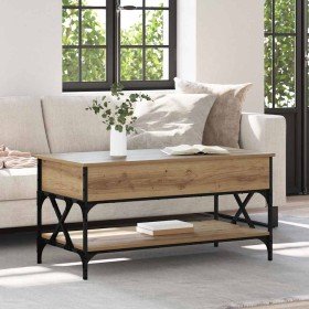 Mesa de Café Roble artesanal 100 x 50 x 50 cm en Mesitas de noche | Comprar online en Foro24