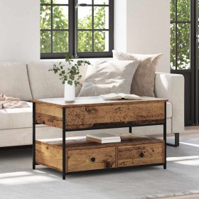 Mesa de Café con cajón Madera envejecida 85 x 50 x 50 cm en Mesitas de noche | Comprar online en Foro24