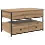 Mesa de Café con cajón Roble artesanal 85 x 50 x 50 cm