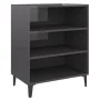 Hochglanzgraues Sperrholz-Sideboard 57x35x70 cm von vidaXL, Sideboards - Ref: Foro24-806066, Preis: 44,83 €, Rabatt: %