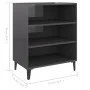 Hochglanzgraues Sperrholz-Sideboard 57x35x70 cm von vidaXL, Sideboards - Ref: Foro24-806066, Preis: 44,83 €, Rabatt: %