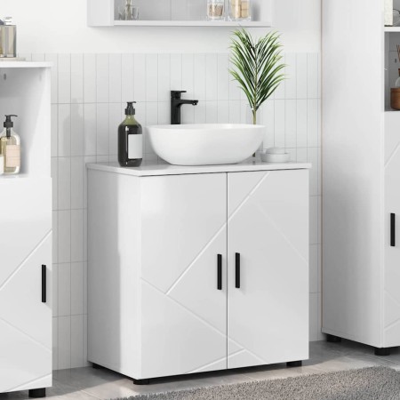 Gabinete de Baño con estante Blanco brillante 61 x 35 x 64 cm