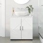 Gabinete de Baño con estante Blanco brillante 61 x 35 x 64 cm