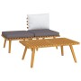 Muebles de jardín 3 piezas con cojines madera maciza de acacia de vidaXL, Sofás modulares de exterior - Ref: Foro24-316265, P...