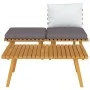 3-teiliges Gartenmöbel mit Kissen aus massivem Akazienholz von vidaXL, Modulare Sofas für den Außenbereich - Ref: Foro24-3162...