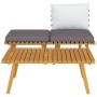 Muebles de jardín 3 piezas con cojines madera maciza de acacia de vidaXL, Sofás modulares de exterior - Ref: Foro24-316265, P...