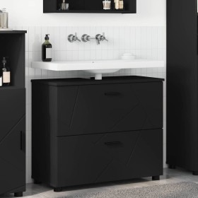 Gabinete de Baño Negro 76.5 x 35 x 64 cm Madera contrachapada