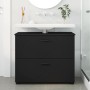 Gabinete de Baño Negro 76.5 x 35 x 64 cm Madera contrachapada