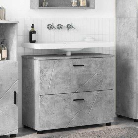 Gabinete de Baño con cajón Gris Concreto 76,5 x 35 x 64 cm en Tocadores de baño | Comprar online en Foro24