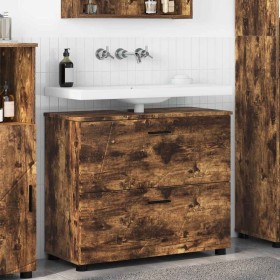 Gabinete de Baño con cajón Roble ahumado 76.5 x 35 x 64 cm