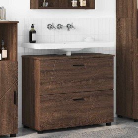 Gabinete de Baño con cajón Marrón roble 76.5 x 35 x 64 cm