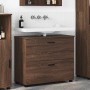 Gabinete de Baño con cajón Marrón roble 76.5 x 35 x 64 cm