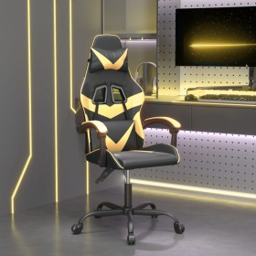 Silla gaming cuero sintético negro y dorado