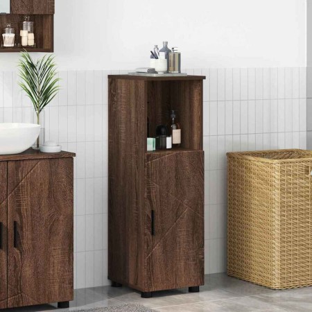 Gabinete de Baño con estante Marrón roble 30 x 35 x 95 cm