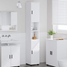 Mueble de baño alto con almacenamiento Blanco 30 x 35 x 192 cm