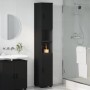 Mueble de baño alto Negro 30 x 35 x 192 cm Madera contrachapada