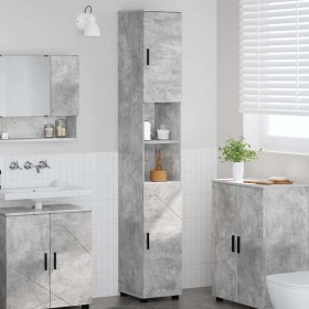 Mueble de baño alto con puerta Gris hormigón 30 x 35 x 192 cm