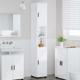 Mueble de baño alto Blanco brillante 30 x 35 x 192 cm