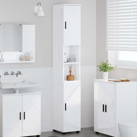 Mueble de baño alto Blanco brillante 30 x 35 x 192 cm