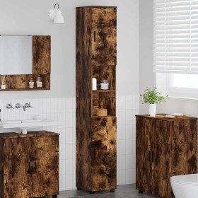 Gabinete de Baño con puerta Roble ahumado 30 x 35 x 192 cm en Tocadores de baño | Comprar online en Foro24