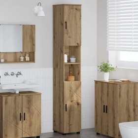 Gabinete de Baño con puerta Roble artesanal 30 x 35 x 192 cm en Tocadores de baño | Comprar online en Foro24
