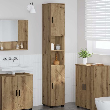 Mueble de baño alto con puerta Roble artisan 30 x 35 x 192 cm