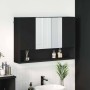 Armario con espejo de baño con puerta Negro 80 x 17 x 55 cm en Tocadores de baño | Comprar online en Foro24