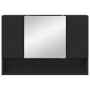 Armario con espejo de baño con puerta Negro 80 x 17 x 55 cm