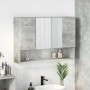 Armario con espejo de baño Gris hormigón 80 x 17 x 55 cm